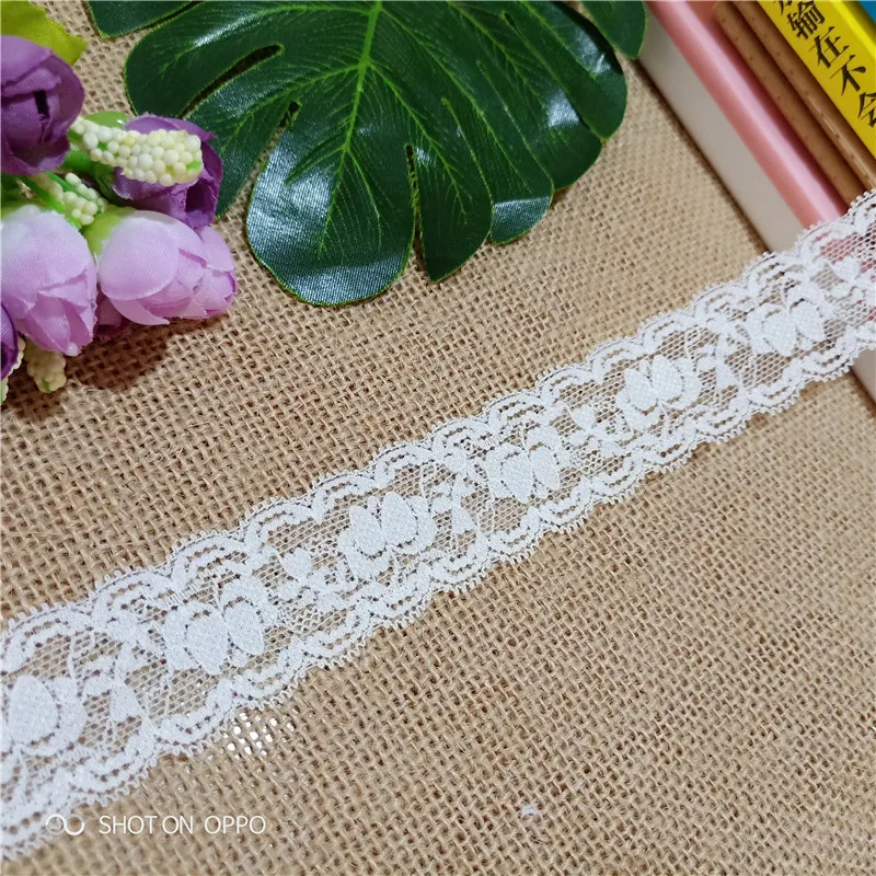 

2-4 S1648 Width 3.6CM Flowers Nylon Spandex Stretch Jacquard Lace Trimmings For Sewing Underwear