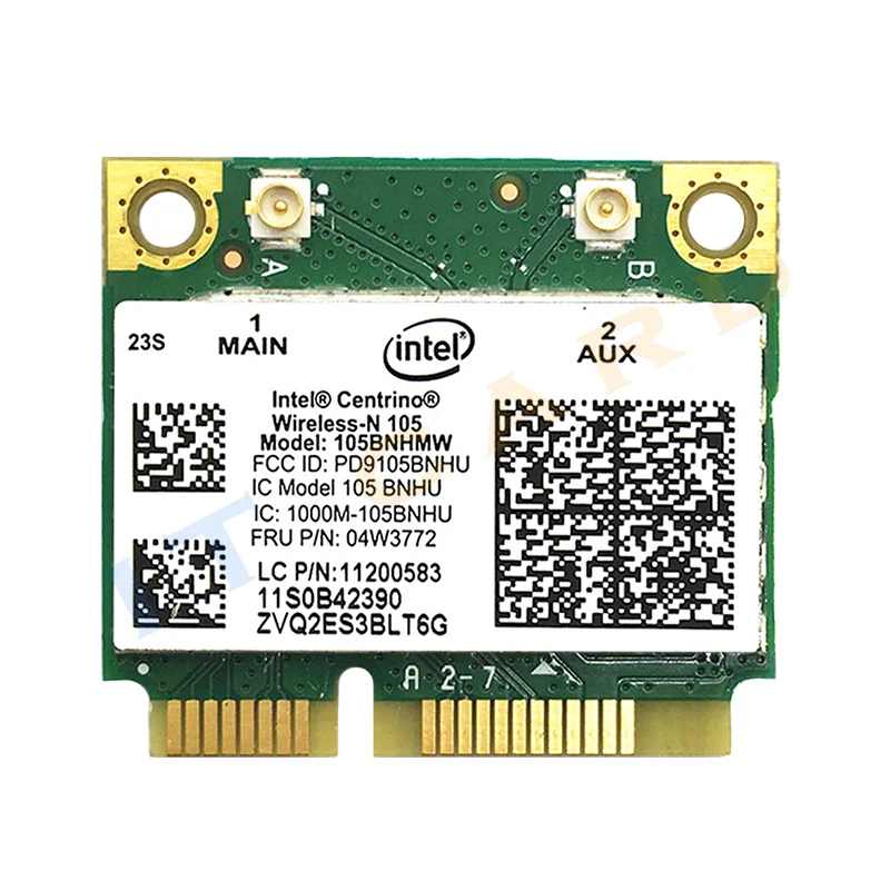 Карта Wi-Fi Intel Wireless-N 105 105BNHMW 2 4 ГГц 802.11b/G/N 150 Мбит/с Половина Mini PCI-E для ноутбука Lenovo FRU: