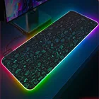 Черный фон с мультипликационным музыкальным ковриком для мыши, RGB, для ноутбука, мини-планшетов с замком, настольные светящиеся игровые аксессуары, коврик для мыши