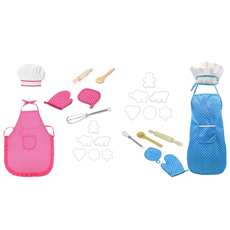 

Diy Kids Cooking and Baking Sets for 3-8 Year Old Kids Toys for Kids Age 3-8 Chef Set and Apron with Oven Mitt