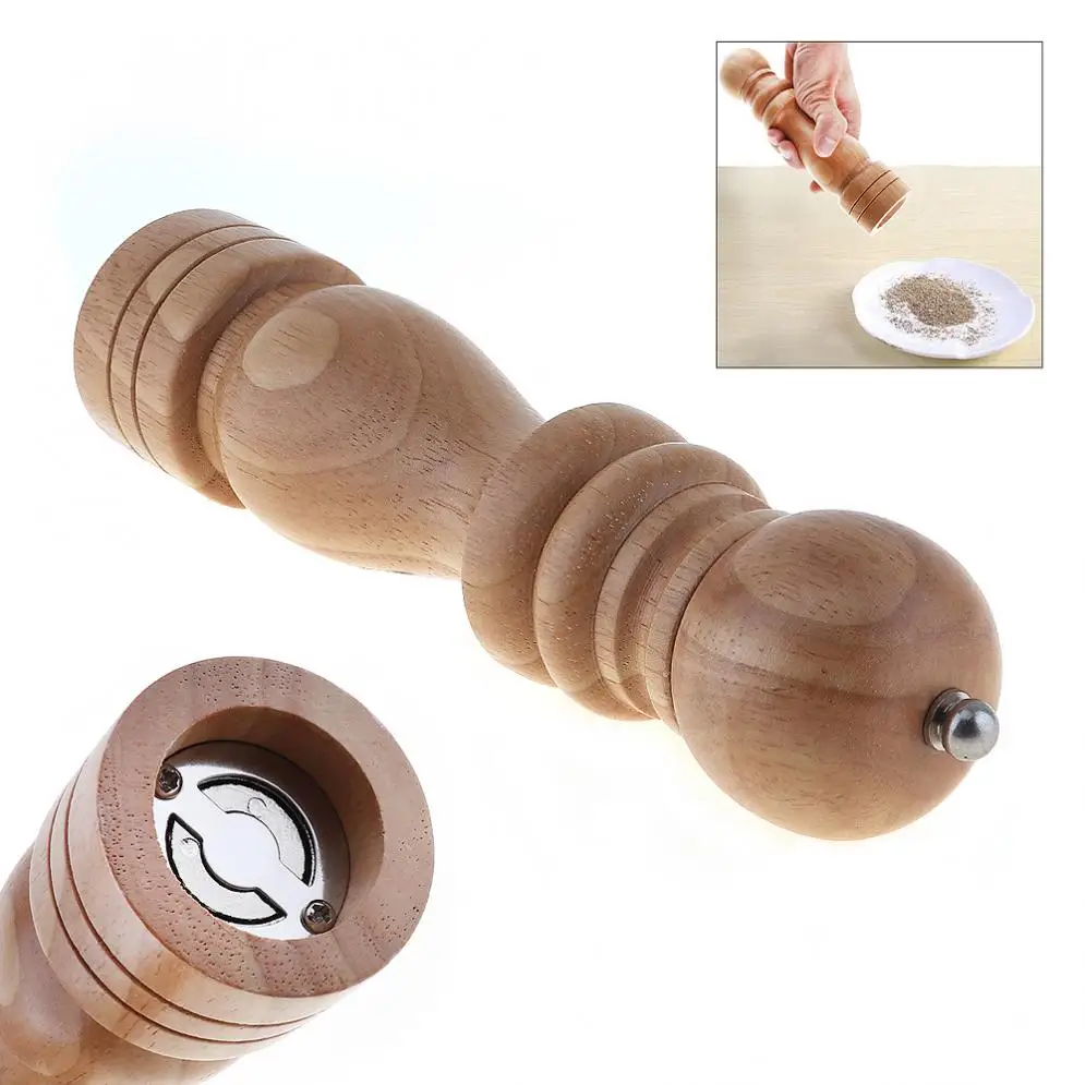 8 InchWooden соль мельница для перца мельницы специй движением руки дерево с Керамика