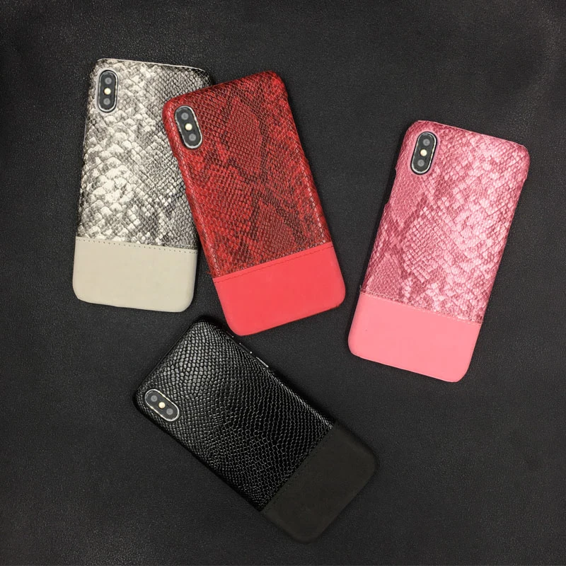 Чехол для iPhone 11 5s 6s 7 8 Plus X XR XS Max под кожу змеи твердый чехол Samsung S8 S9 S10 Lite 1 защитная