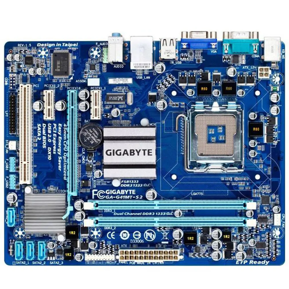 Оригинальная материнская плата GA-G41MT-S2 1 5 в DDR3 DIMM Socket 775 десктопная | Электроника