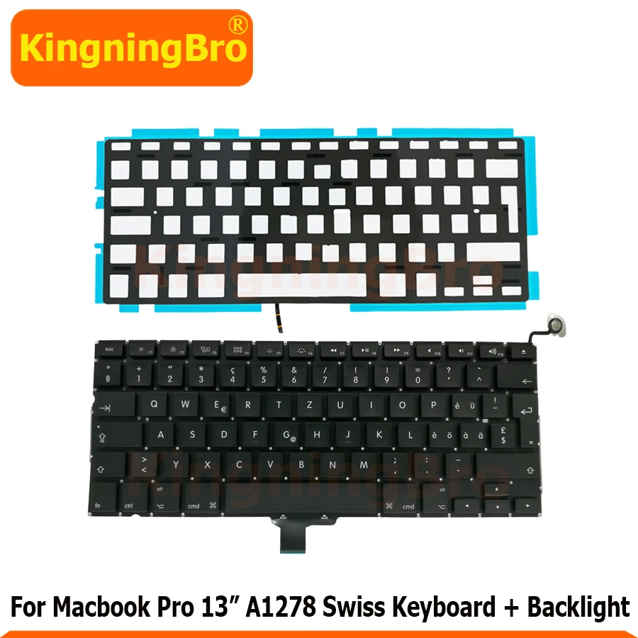 Сменная клавиатура для Macbook Pro 13 ''A1278 швейцарская с подсветкой 2009 2010 2011 2012 года 5