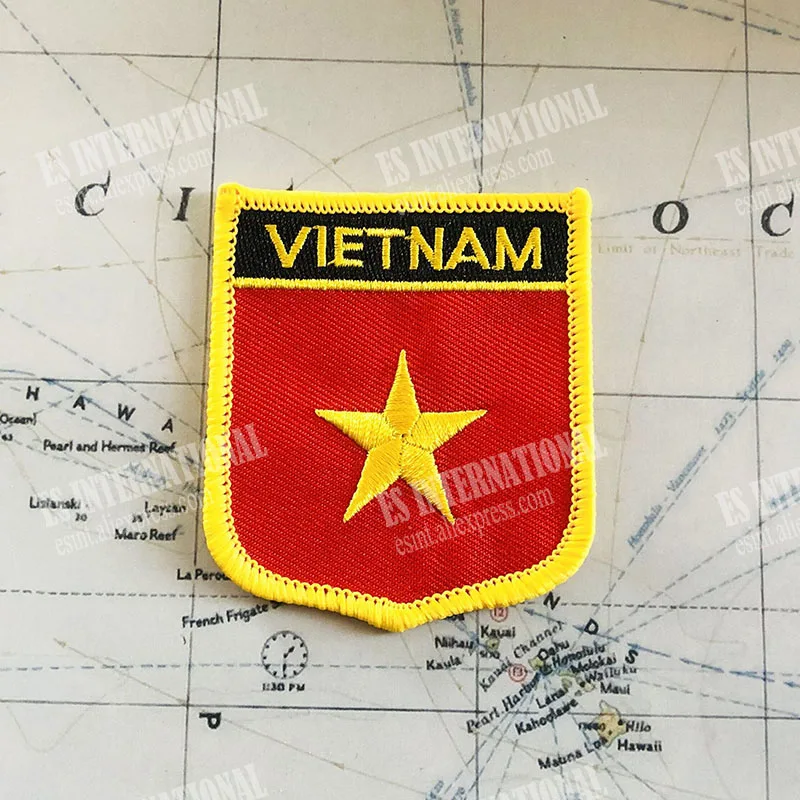 Нашивки с национальным вьетнамским флагом повязка на руку нашивки вышивкой и