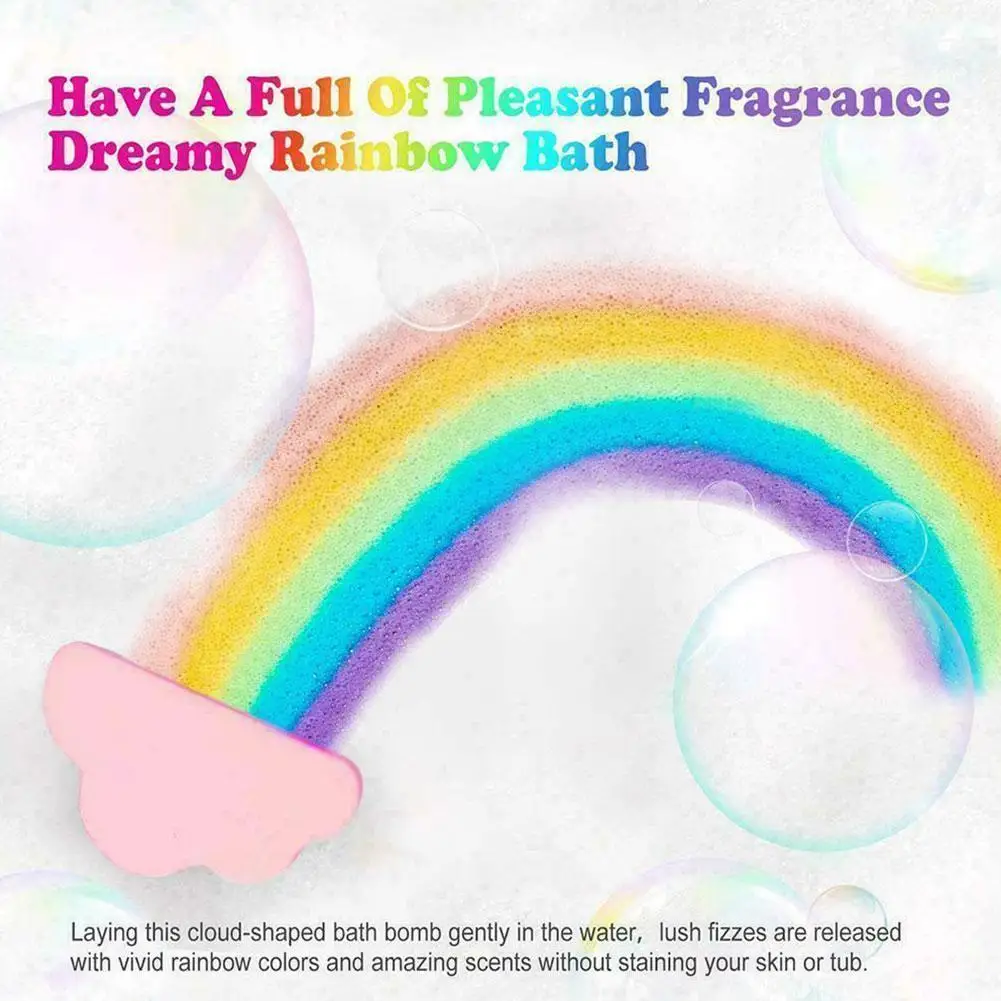 

Rainbow Soap Cloud Bath Salt Bubble Bath Cloud Bath Ball Multicolor Exfoliating Moisturizing Bubble Bath Pinball