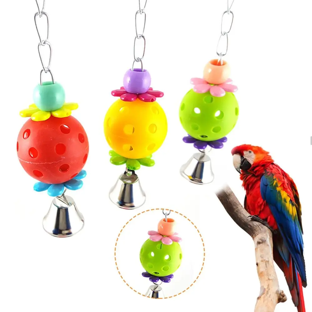 Маленький и средний попугай игрушка для укуса колокольчик вращающаяся клетка