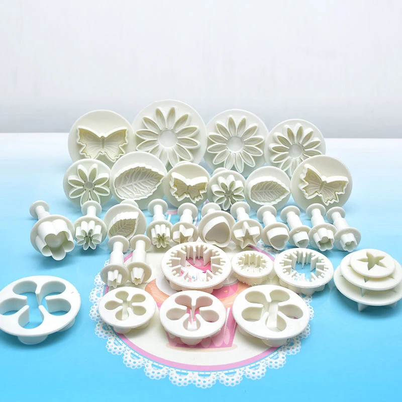 33 шт. сахар торт украшения инструменты комплект с цветочным принтом вырубки Fondant