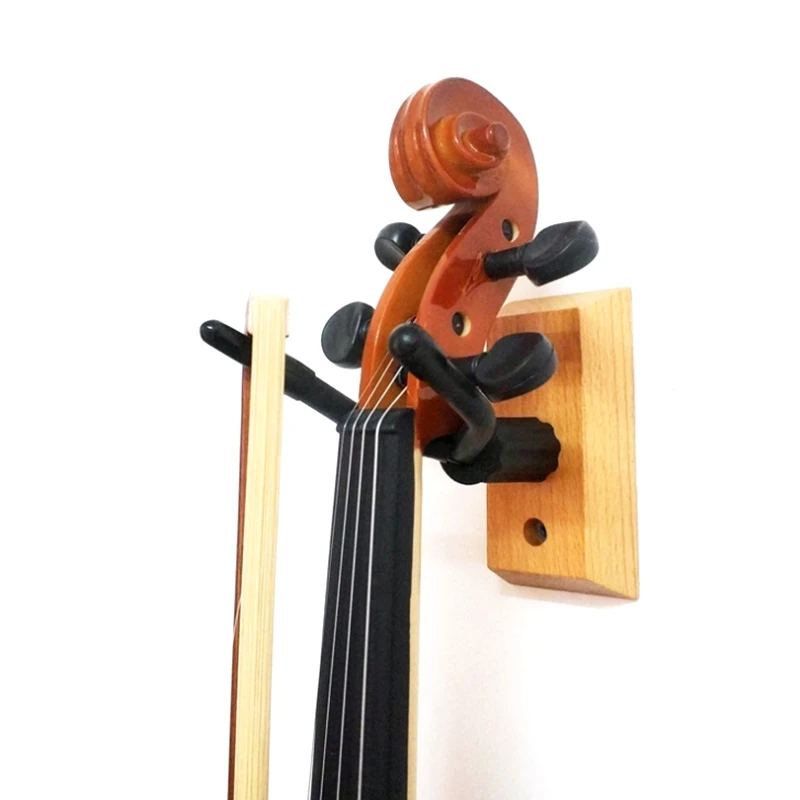 Violin Rack Hanger Wall Mount Hook Solid Wood Base Can Hang Bow | Спорт и развлечения