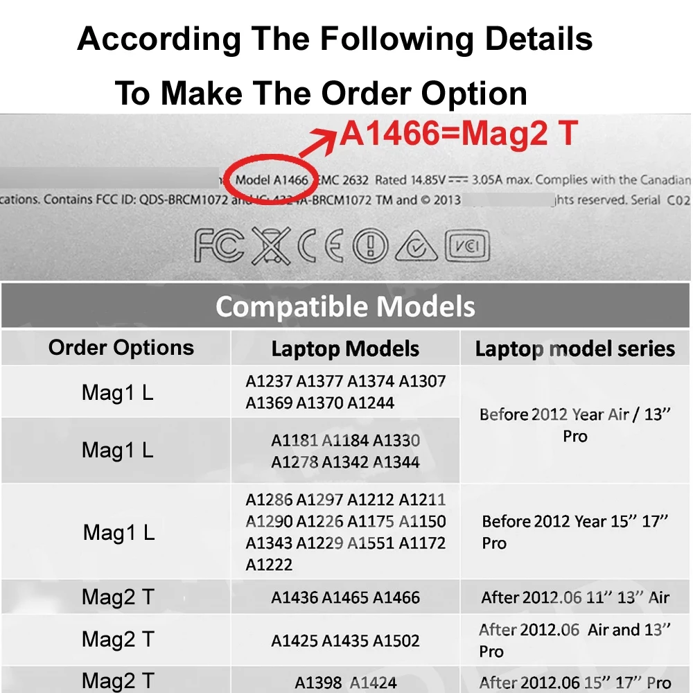 

100% New Repair Replacement Magnetic AC/DC MagSaf* 1 2 Adapter Cord Cable For Apple Macbook Air Pro 45W 60W 85W Power Charger