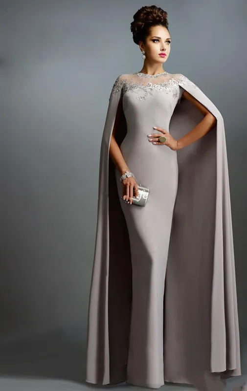 

Elegant Prom Dresses Sheath High Collar Chiffon Appliques Lace Beaded Long Prom Gown Evening Dresses Robe De Soiree