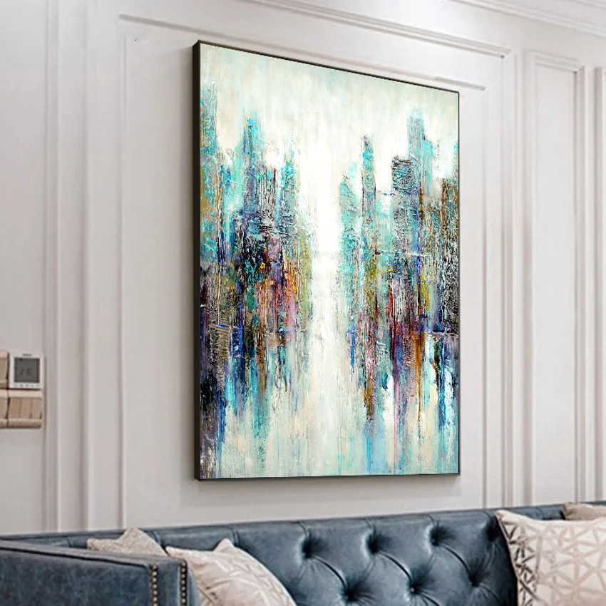 Нордическая абстрактная ручная рисованная Акриловая картина маслом настенная