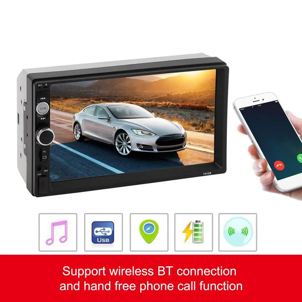 2019 новый 7010B 7-дюймовый двойной 2DIN автомобильный mp5-плеер BT сенсорный экран стерео