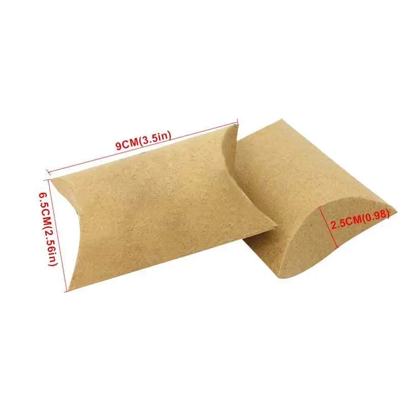50PCS Kraft Paper Pillow Favor Box Wedding Party Favour Gift Candy Boxes Home Birthday Supply Diy | Дом и сад