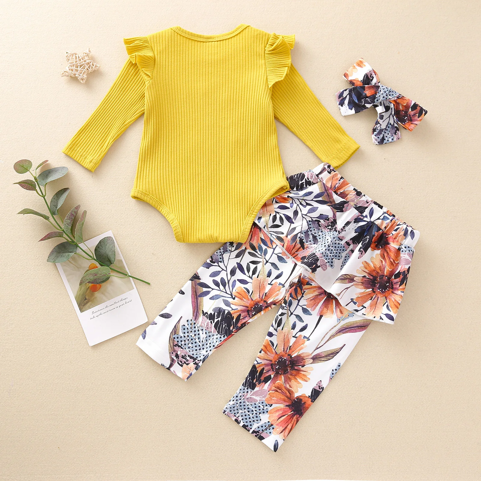 

Pudcoco 2020 Autumn 0-24M Toddler Baby Girl 3Pcs Set I GOT IT FROM MY MAMA Letter Print Long Sleeve Bodysuit+Floral Pants+Bow