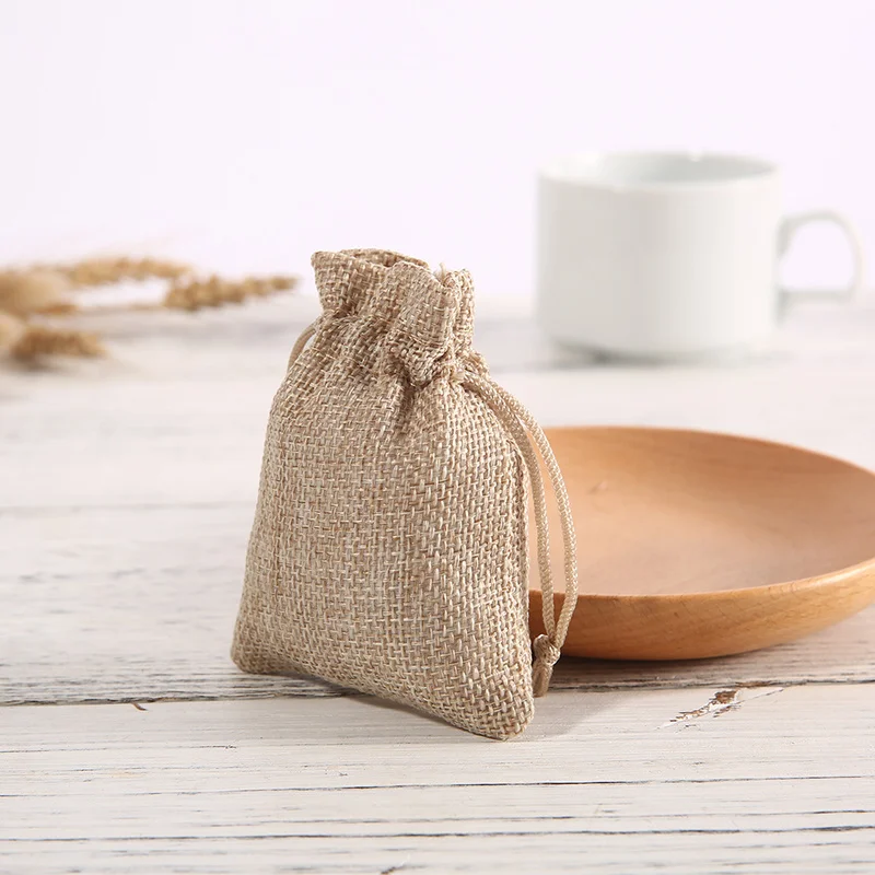 50 шт Подарочные мешки для конфет Свадебный винтажный натуральный мешковин