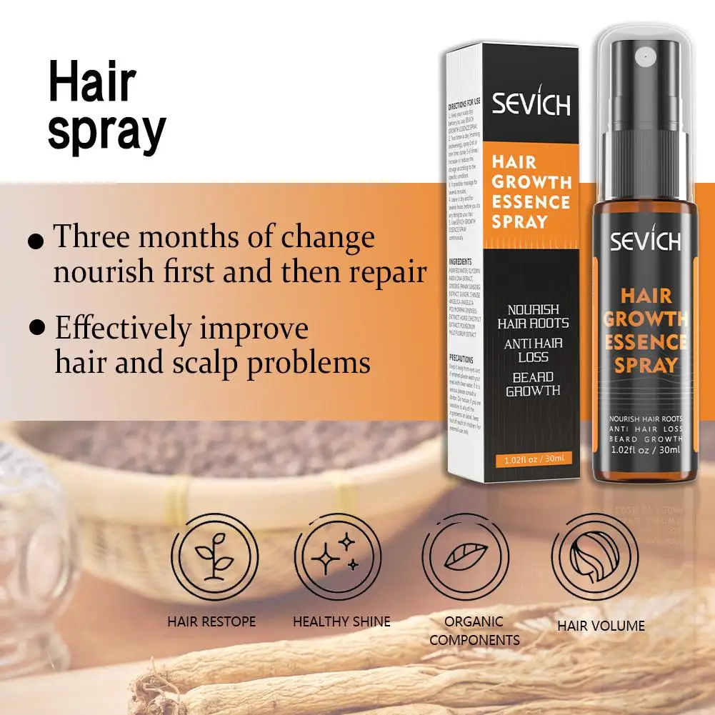 Sevich Hair Growth Spray Serum Products Ginger Anti Loss Fast Regrowth Repair Growing Liquid Scalp Treatment 30ml | Красота и