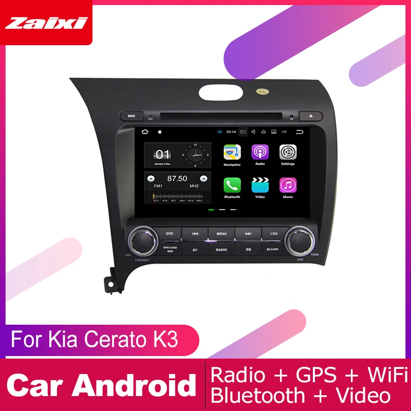 ZaiXi для Kia Forte Cerato K3 2014 ~ 2018 Автомобильная Мультимедийная система Android 2 DIN