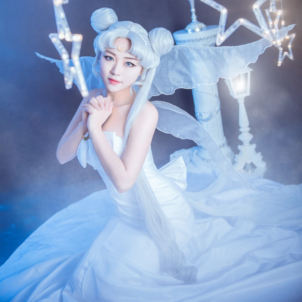 Новый костюм для косплея Сейлор Усаги белый свадебный изготовленный на заказ