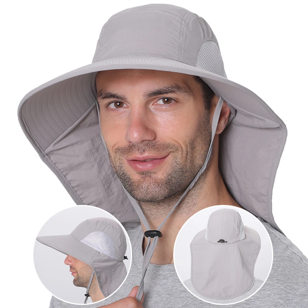 

Men Women Fisherman Hat Outdoor UV Protection Wide Brim Fishing Breathable Cap Quixk Drying Climbing Sunscreen Cap