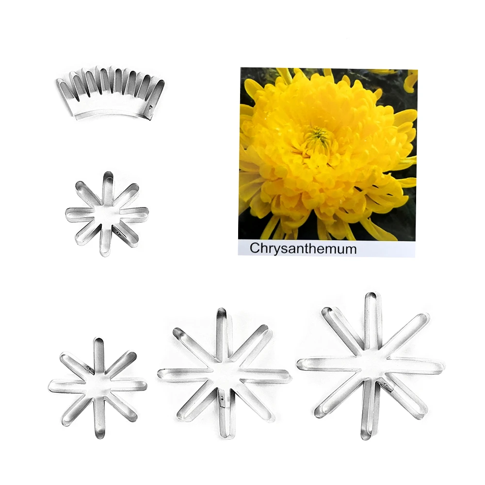 Сахарная помадка Chrysantnemum ножи для цветов украшения тортов выпечки Полимерная