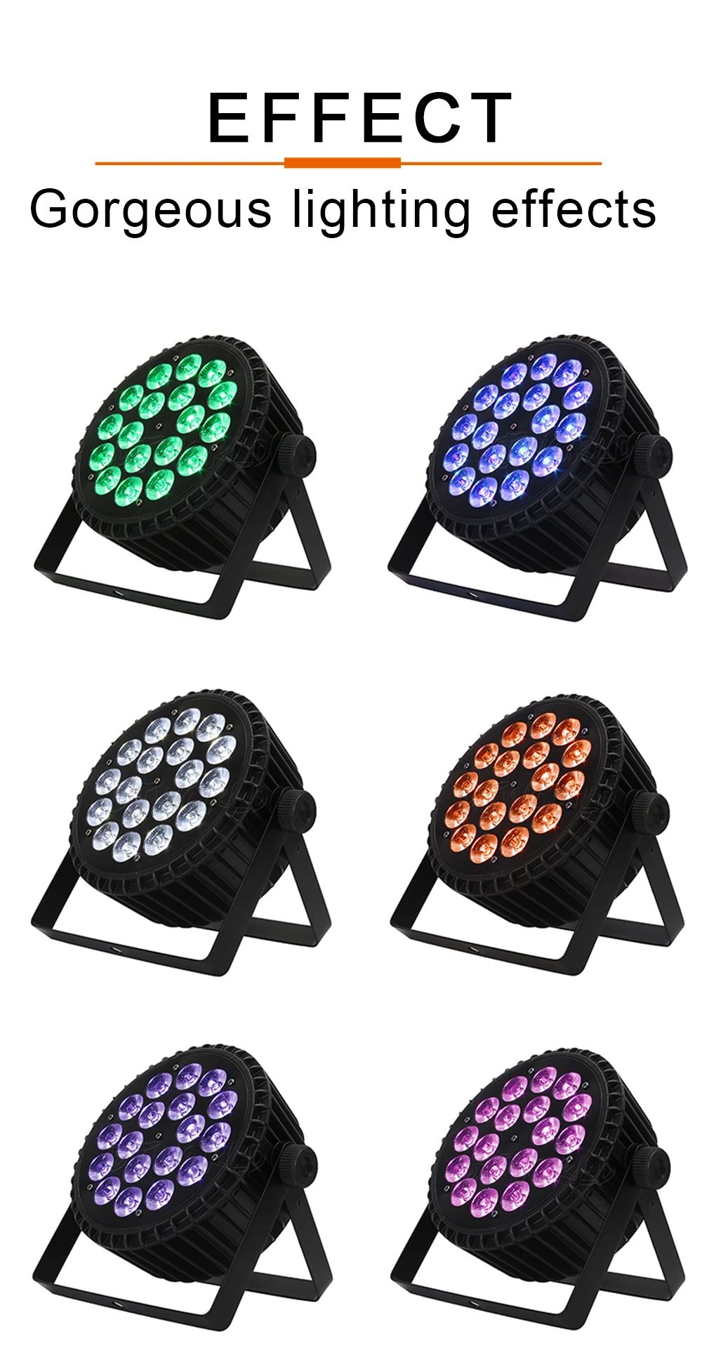 4 шт./лот алюминиевый сплав светодиодный Par 18x18 Вт RGBWA+ УФ цветное освещение DMX512 Каналы для мероприятий Дискотека вечерние ночной клуб Бальные сцены