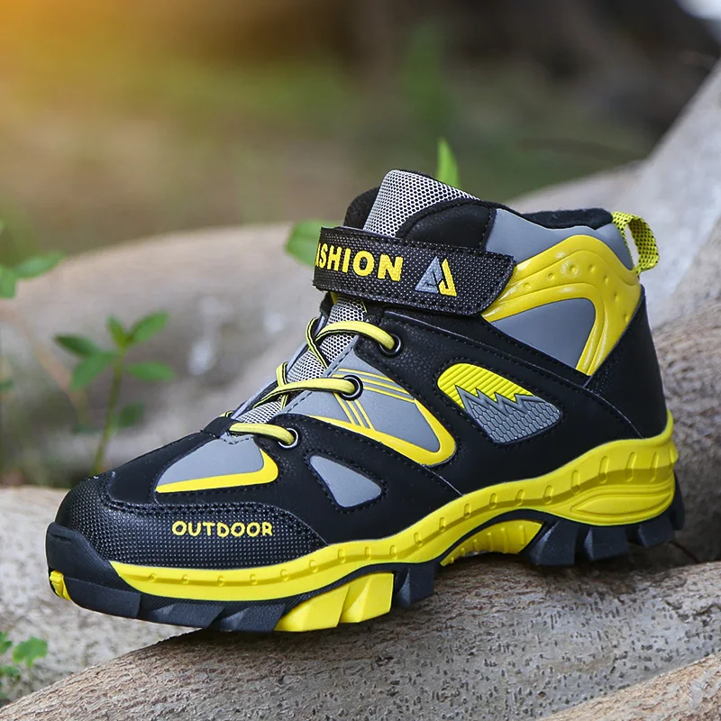 Высокие Детские кроссовки уличная Водонепроницаемая походная спортивная обувь