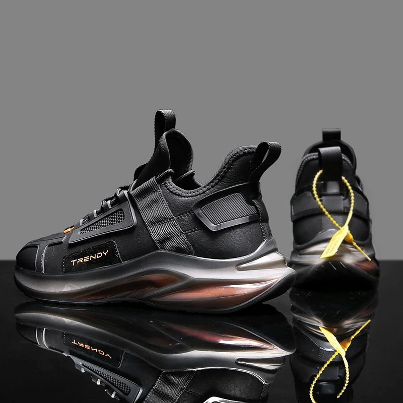 

Microfiber Leather Men's Sneakers Trendy Men Comfortable Running Shoes TPU Antiskid Sole Outdoor Sports Jogging Shoes For Men