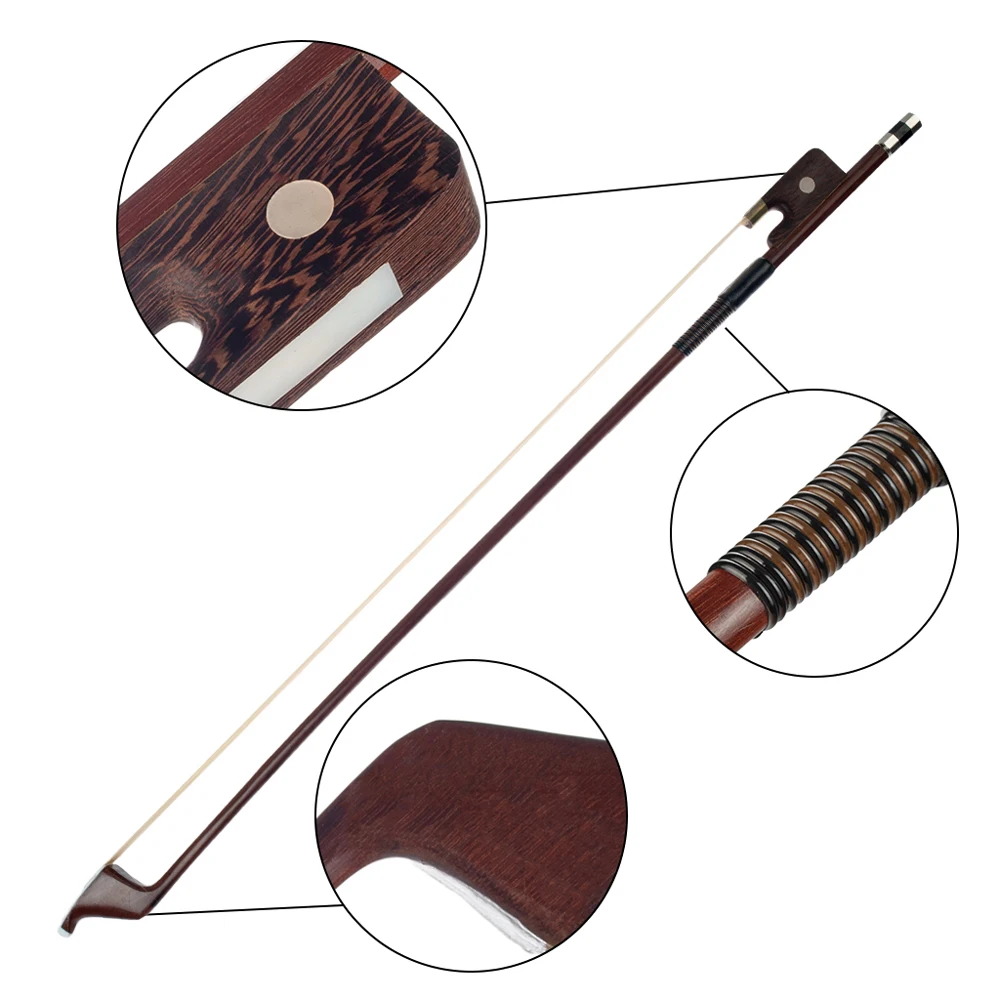 

German Style Bows for Size 4/4 Double Bass Brazilwood Bow Horsehair Bow Hair Great Balance Point Orchestral Strings Accessories
