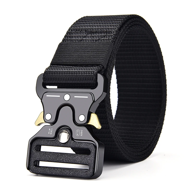 

HOT Men's belt outdoor hunting metal tactical belt multifunctional alloy buckle high quality marine canvas unisex