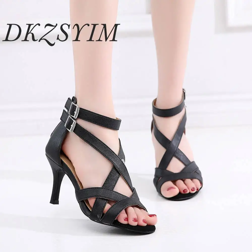 Женские вечерние танцевальные туфли DKZDYIM из искусственной кожи и сатина с мягкой