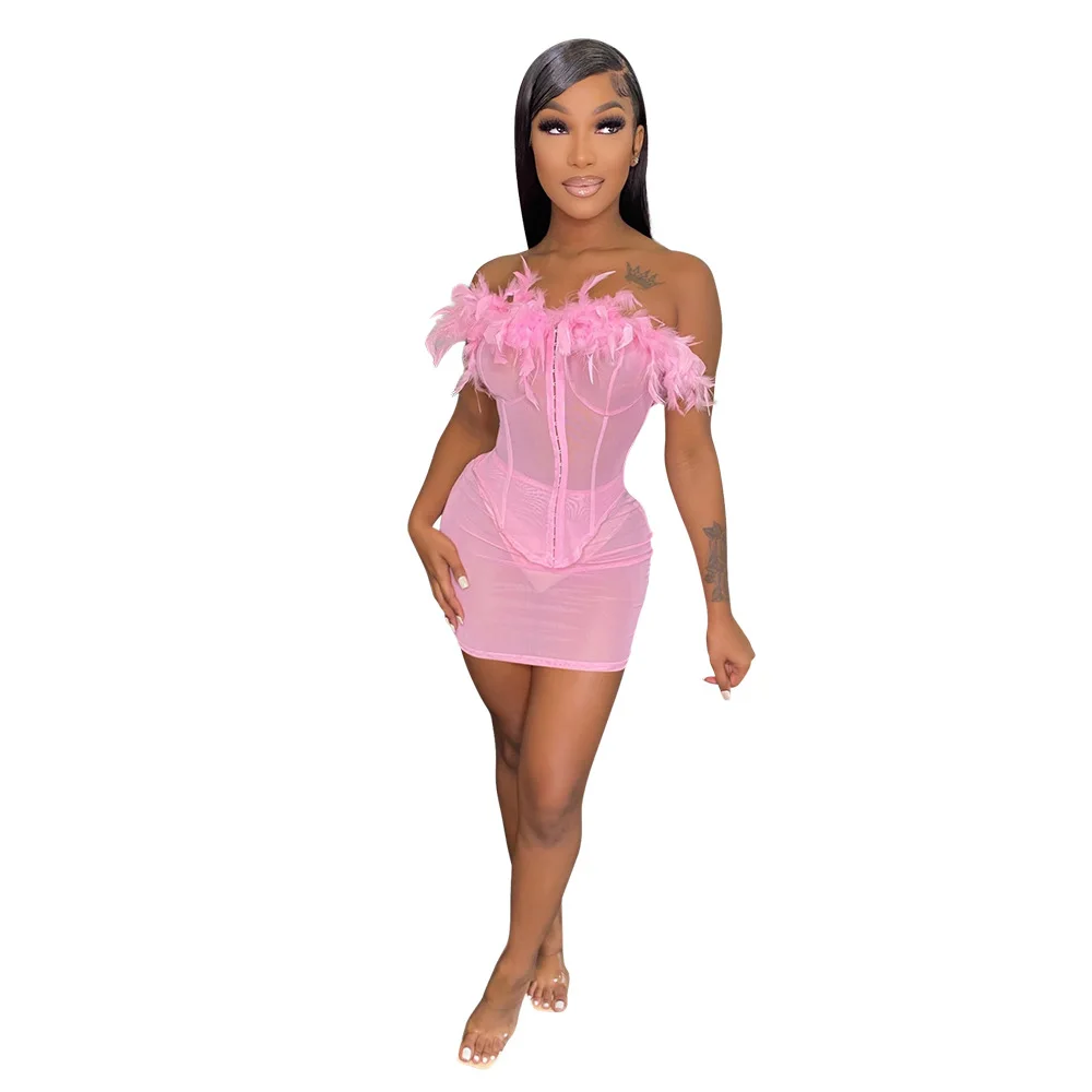 EWSFV 2022 летний женский новый сексуальный ночной клуб однотонный прозрачный топ