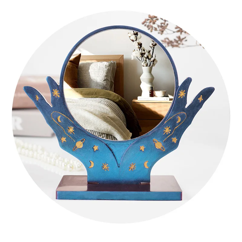 

DIY Crystal Resin Mould Glue Holding Makeup Mirror Desktop Mirror Silica Gel Mirror Mold Base Lens Set Wholesale