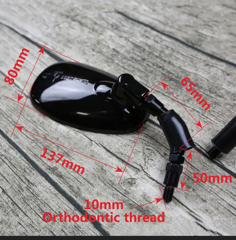 E stamp 10 мм Универсальное винтажное овальное мотоциклетное зеркало заднего вида