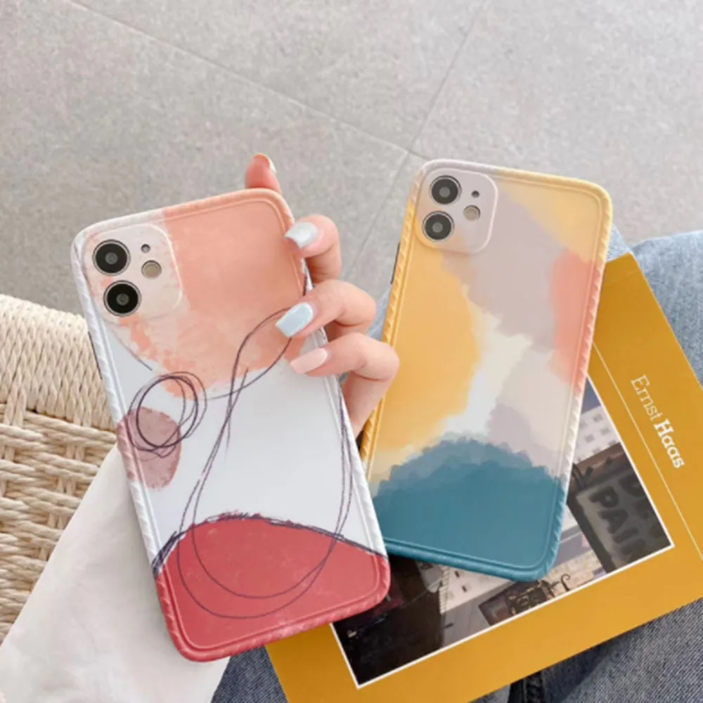 Художественный цветной чехол для телефона iPhone 11 Pro XR Xs Max X 6 6S 7 8 Puls матовый простой