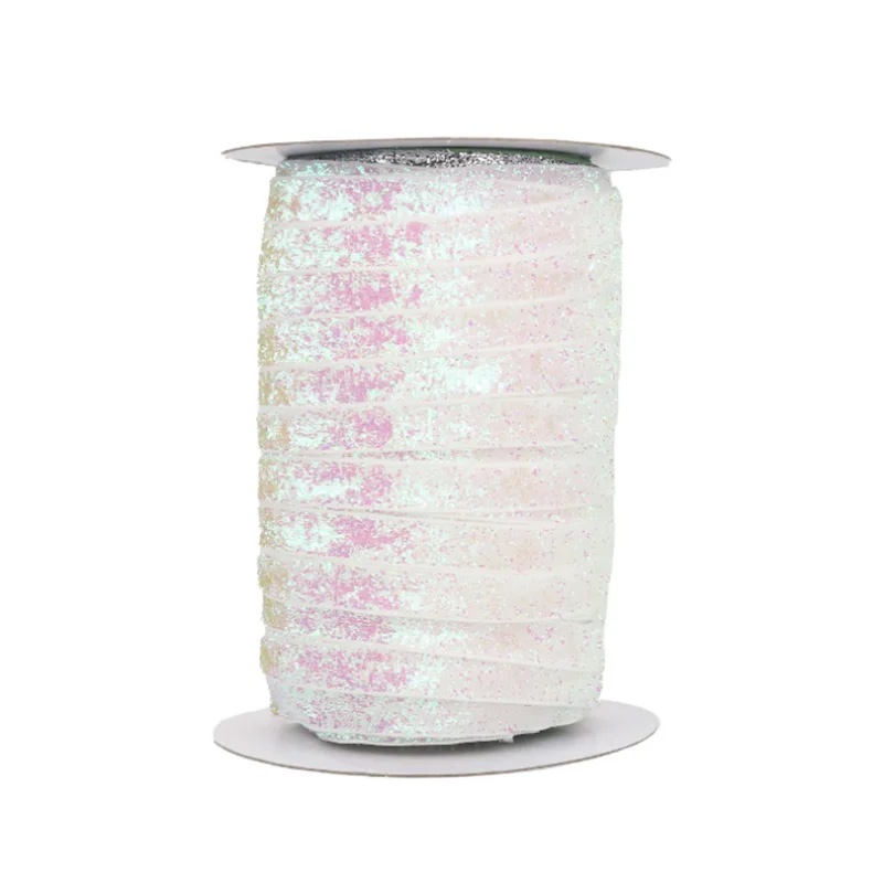 

10Yards 9/15/25MM Pink Glitter Velvet Ribbon For Handmade Gift Bouquet Wrapping Decoration Christmas Velvet Strip