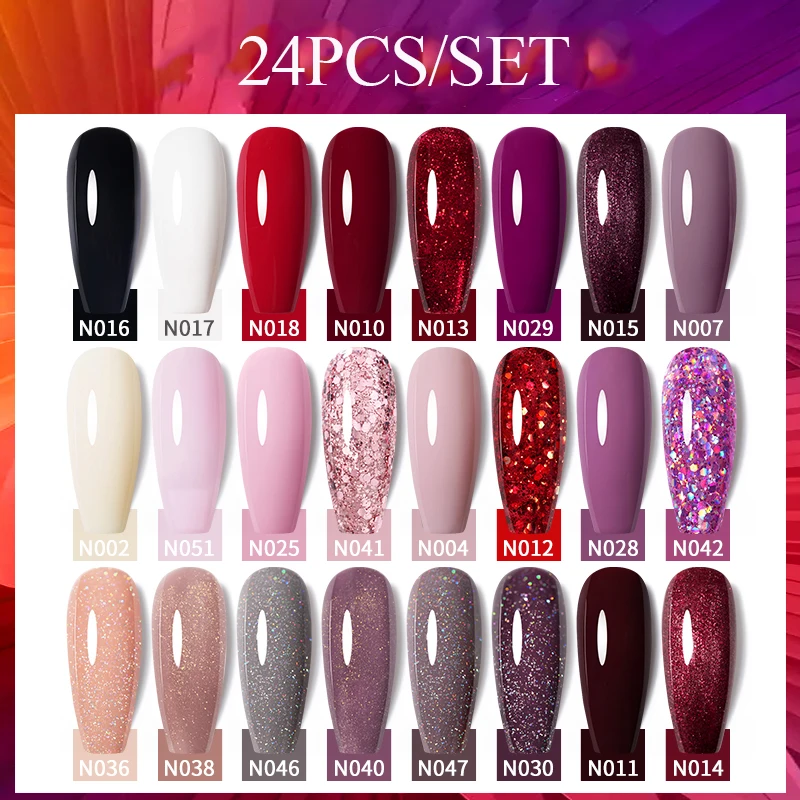 

UR SUGAR Christmas Gel Polish Set Rose Gold Glitter Sequins Hybrid Soak Off Semi-Permanent Varnishe Nail Kit Manicure