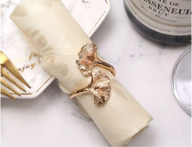 Rose gold 35 шт. высококачественный отель золотой лист салфетка пряжка кольцо для салфетки кольцо рот манекен номер современный минималистский Кольцо - Цвет: Rose gold