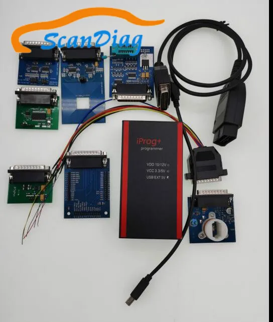 unit with 7 adaptor Новейший iPROG+ Prog программист iProg поддерживает IMMO/коррекцию пробега/сброс подушки безопасности Замена Carprog/Digiprog/Tango - Цвет: unit with 7 adaptor