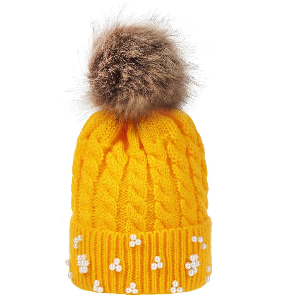 Детские мешковатые теплые вязаные крючком зимние шерстяные лыжные шапочки с