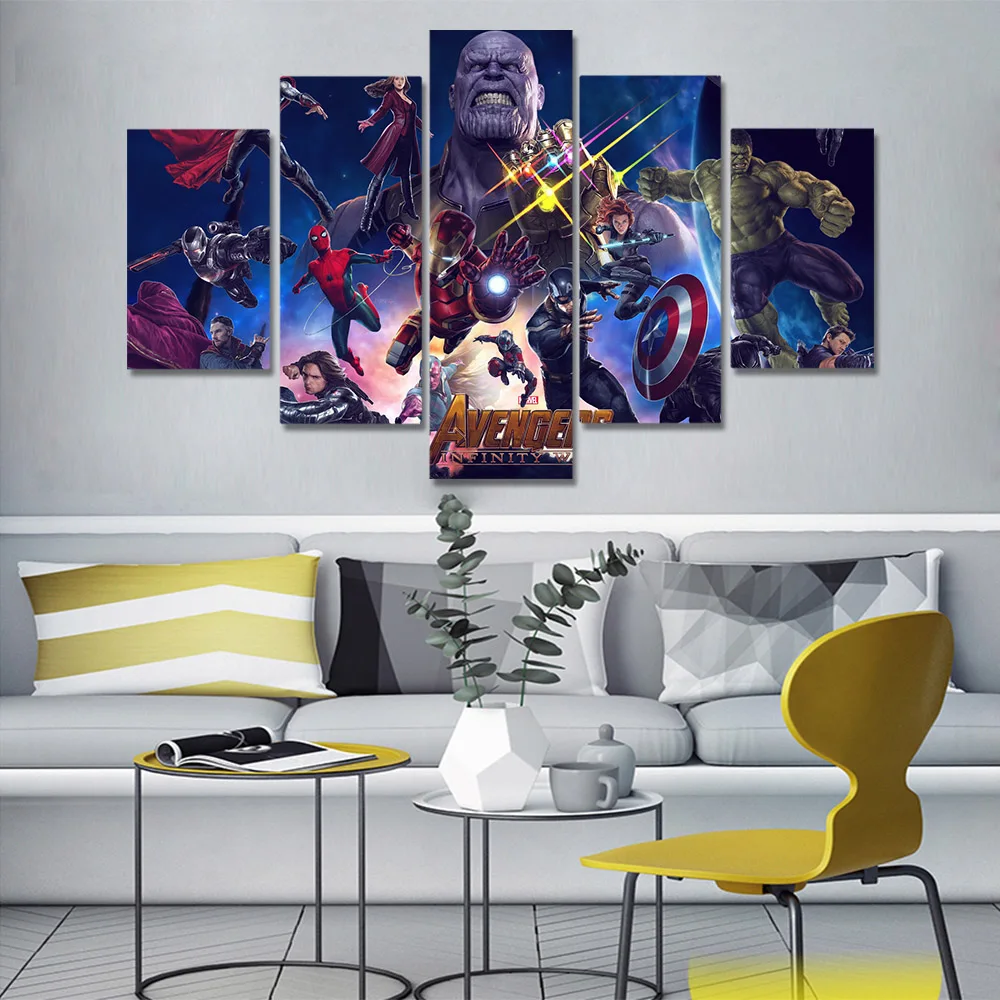 Холст рисунки Постер Мстители 4 Железный человек танос плакат Крестный отец