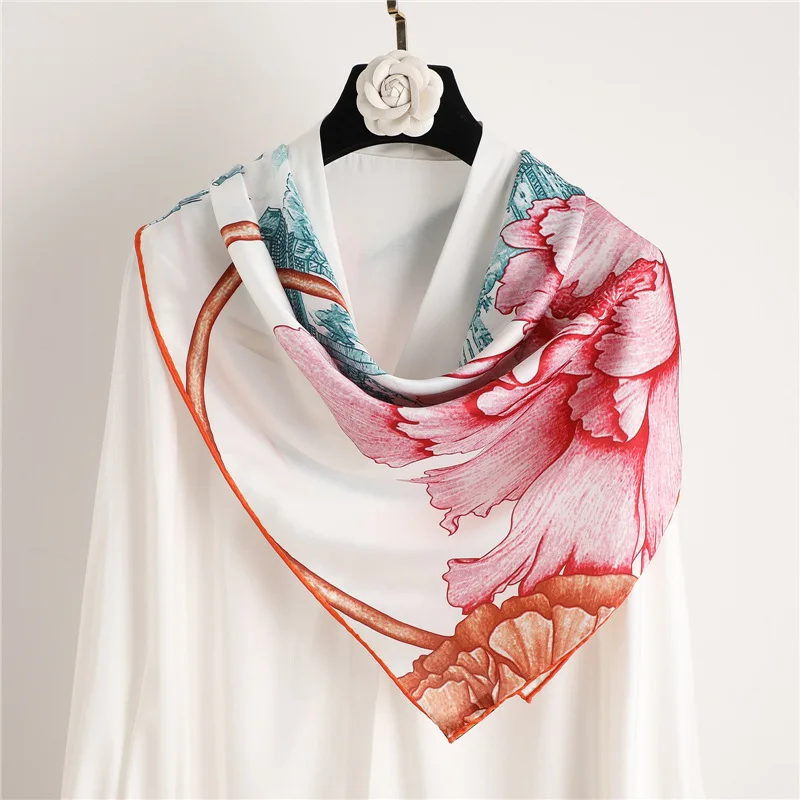 

Mulberry Scarf Women Silk Scarf Luxury Shawl Scarves Beach Cover-ups Bandana Hijabs Bufand de seda Foulard en soie solar playa