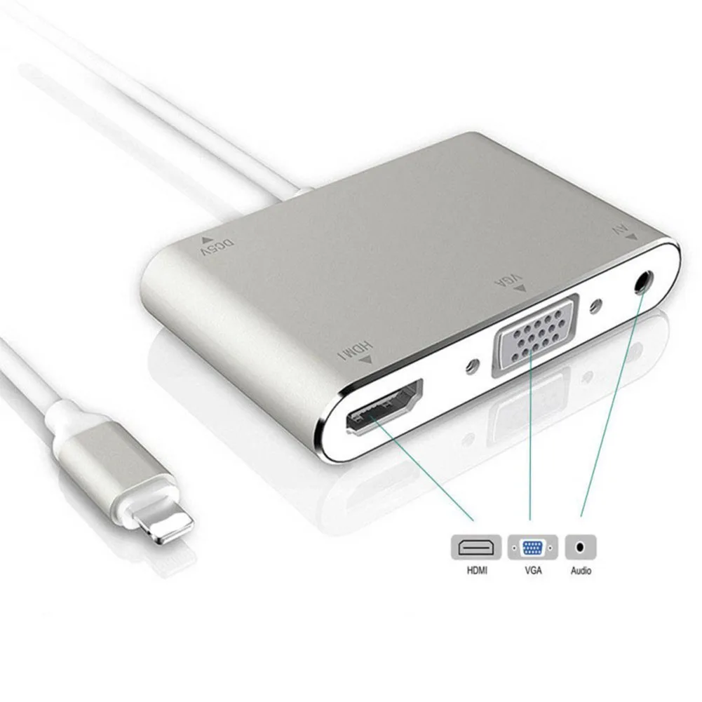 Адаптер Lightning с разъемом на HDMI/VGA/3 5 мм для наушников адаптер 1080P преобразователь |