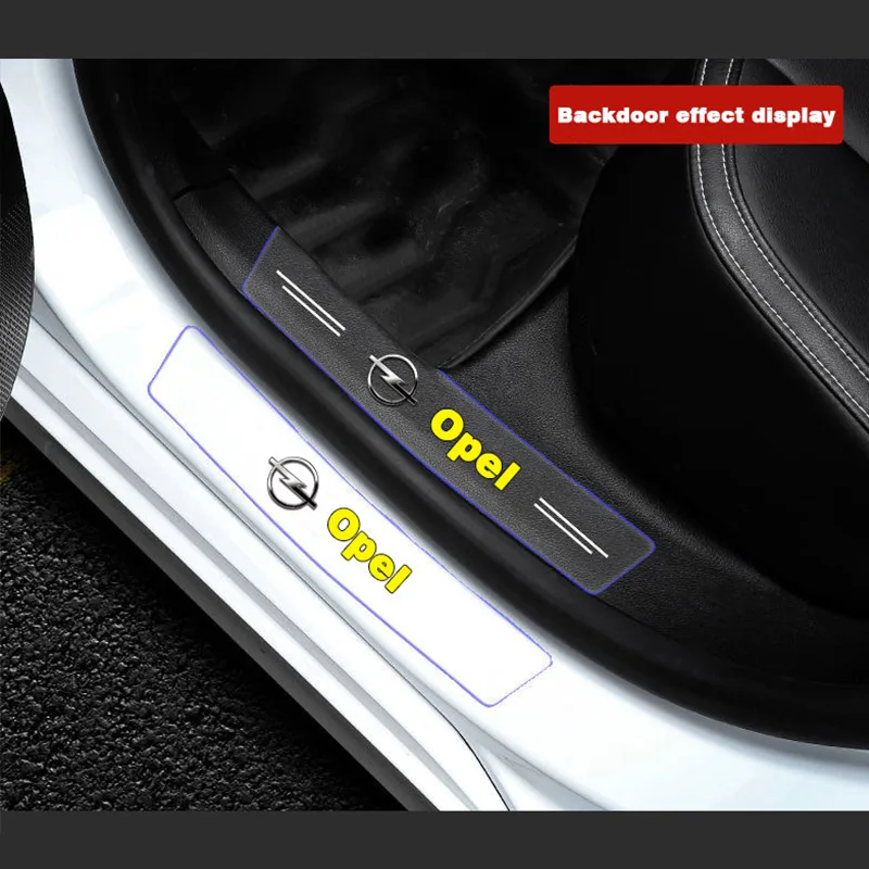

4 piece For OPEL Astra H G J Insignia Mokka Zafira Corsa Car Styling threshold strips transparent PVC sticker Auto Accessories