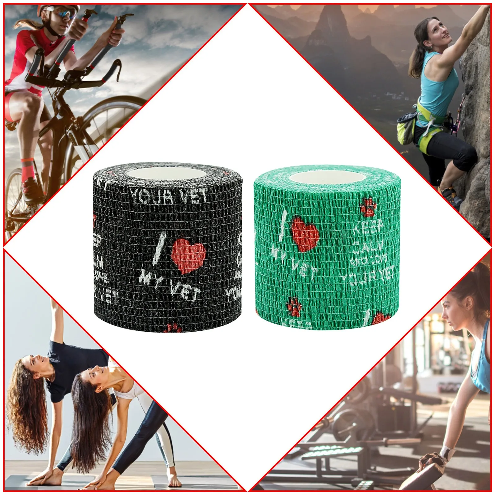 

Sports Fixed Knee Bandage Colour Muscle Protection Tool Care Bandage Tape Sports Elastic Therapeutic Tape