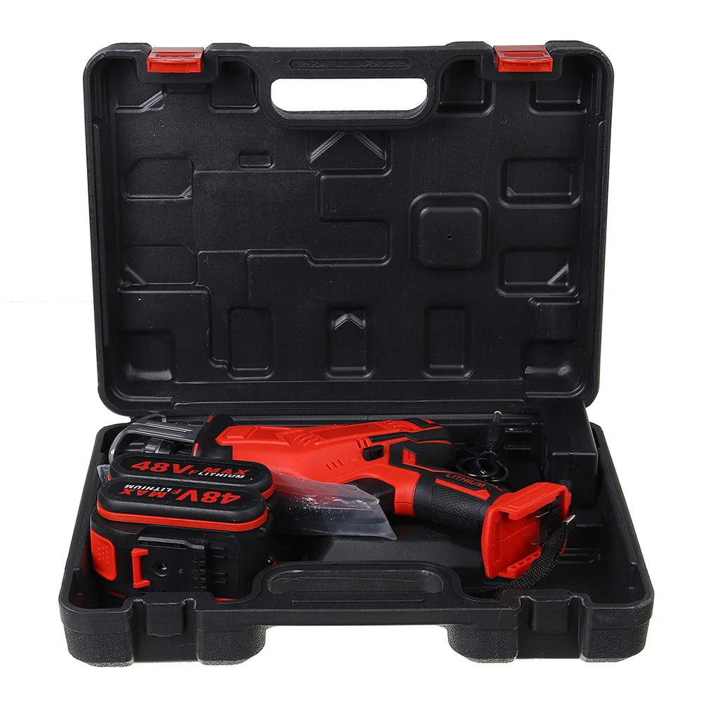 

48V Cordless Reciprocating Saw Electric Saw with 4 Blades For Wood Metal Chain Saws Cutting Power Tool with 1/2 Battery