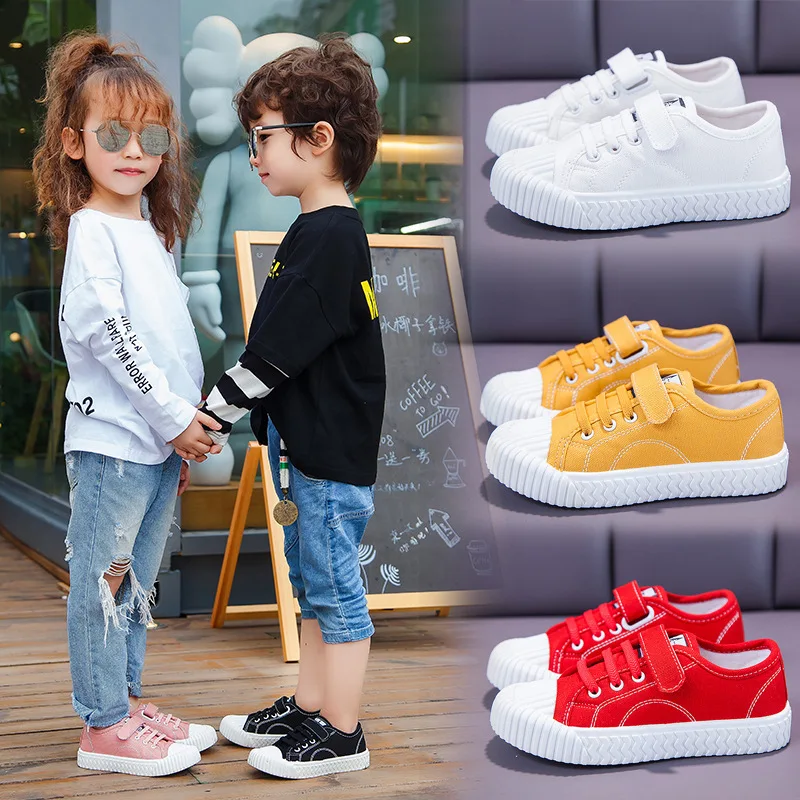 

Fashion Kids Shoes Unisex Boys Girls Sneakers Children Casual Canvas Shoes For Big Boy Girl Candy Colors Soft Breathable 27-36
