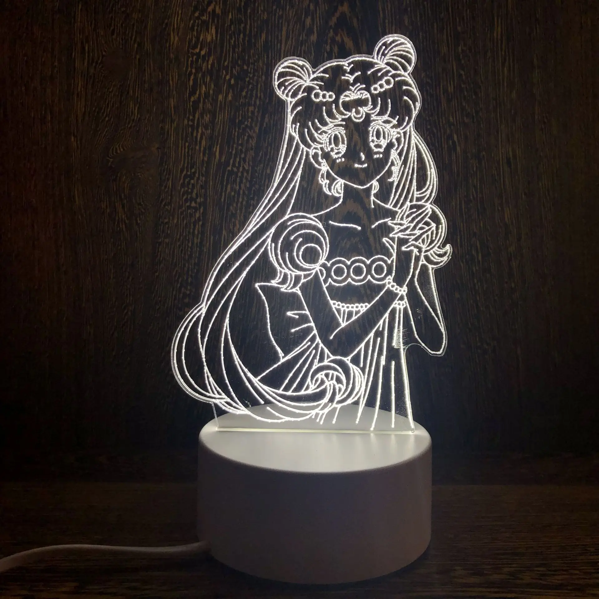 

3D Anime Led Light Anime Decor Girl Bedroom Bedside Night Lights 3 Color Changed Table Lamps Room Lights Decor Cartoon Desk Lamp