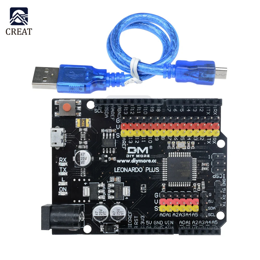 

Макетная плата Leonardo R3 Plus Mcrocontroller, плата ввода/вывода, защитный модуль ATmega32U4 Pro Micro 5 в SPI IIC для кабеля Micro USB Arduino