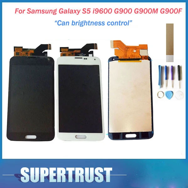 Для Samsung Galaxy S5 i9600 G900 G900M G900F SM-G900F ЖК-дисплей экран + сенсорный дигитайзер черный